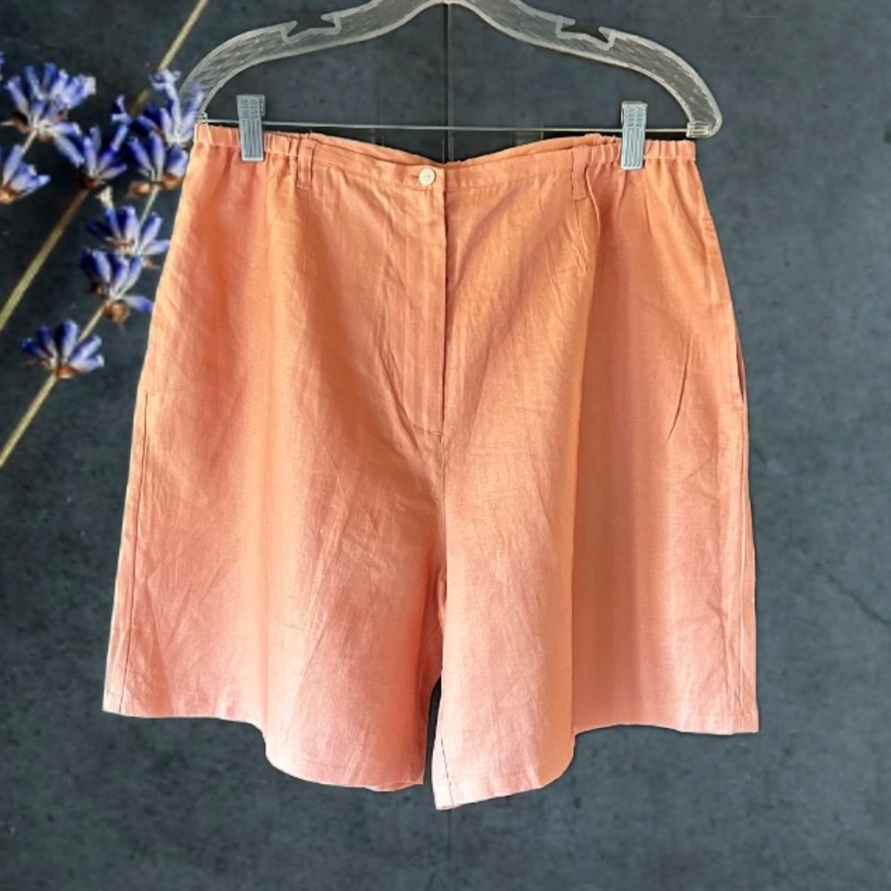 Marisa Christina 100% Linen Shorts Pink Size XL EUC